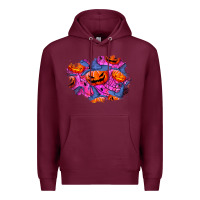 Burgundy halloween pumpkin patch  4 Premium Hoodie - BundleAndBundleShop