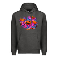 Charcoal Heather halloween pumpkin patch  4 Premium Hoodie - BundleAndBundleShop
