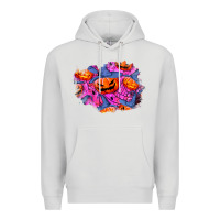 Dove Grey halloween pumpkin patch  4 Premium Hoodie - BundleAndBundleShop