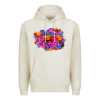 Oatmeal Heather halloween pumpkin patch  4 Premium Hoodie - BundleAndBundleShop