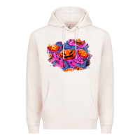 Pale Pink halloween pumpkin patch  4 Premium Hoodie - BundleAndBundleShop