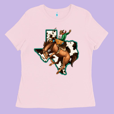 Cowhide Texas Map Rodeo Cowboy Ladies Tee Designed By Bettercallsaul