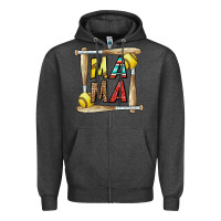 Charcoal Heather softball mama Zipper Hoodie - CowhideDigitalArt