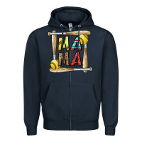 Navy softball mama Zipper Hoodie - CowhideDigitalArt