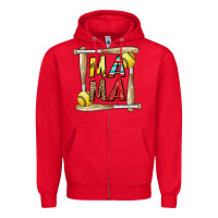 Red softball mama Zipper Hoodie - CowhideDigitalArt