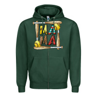 Sports Green softball mama Zipper Hoodie - CowhideDigitalArt
