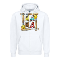 White softball mama Zipper Hoodie - CowhideDigitalArt