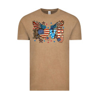 Vintage Coffee Love America wings 4th of july Vintage Tee - HowdyJamesFarm