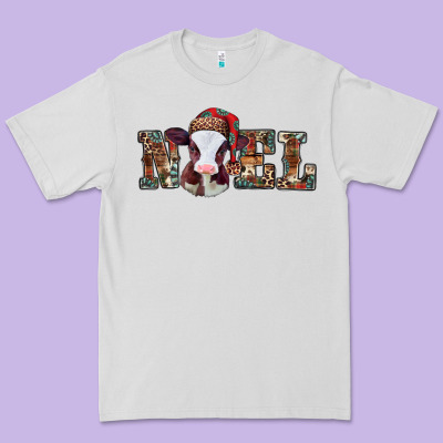 Western Christmas Baby Cow Noel Premium Tee Designed By Jasminsmagicworld