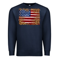Navy american flag and leopard Premium Sweatshirt - Artiststas