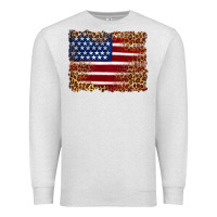 Oatmeal Heather american flag and leopard Premium Sweatshirt - Artiststas