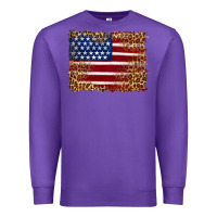 Purple american flag and leopard Premium Sweatshirt - Artiststas
