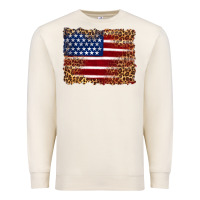 Sandshell american flag and leopard Premium Sweatshirt - Artiststas