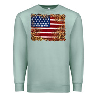 Seafoam american flag and leopard Premium Sweatshirt - Artiststas