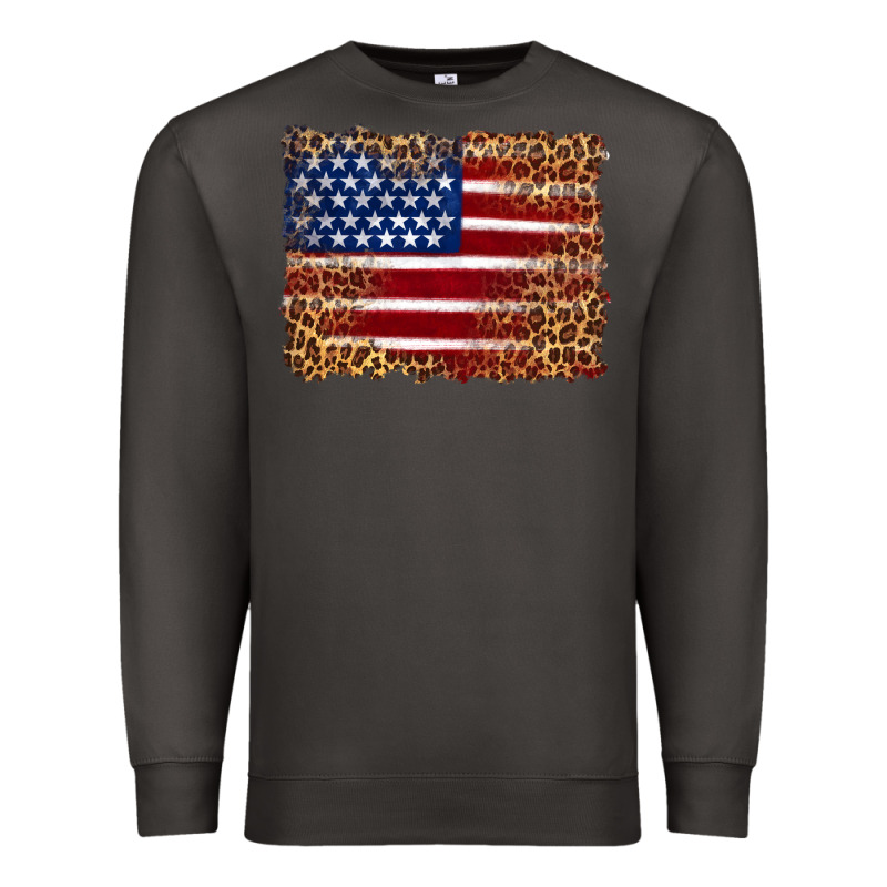 American Flag And Leopard Premium Sweatshirt by Artiststas | Teevron