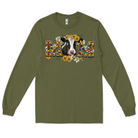 Army Green Mom with cow Long Sleeve Tee - CowGirlArtShop