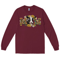 Burgundy Mom with cow Long Sleeve Tee - CowGirlArtShop