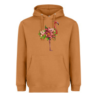Meerkat flamingo with tropical flowers Heavyweight Hoodie - Artiststas