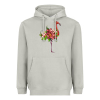 Moon Dust flamingo with tropical flowers Heavyweight Hoodie - Artiststas