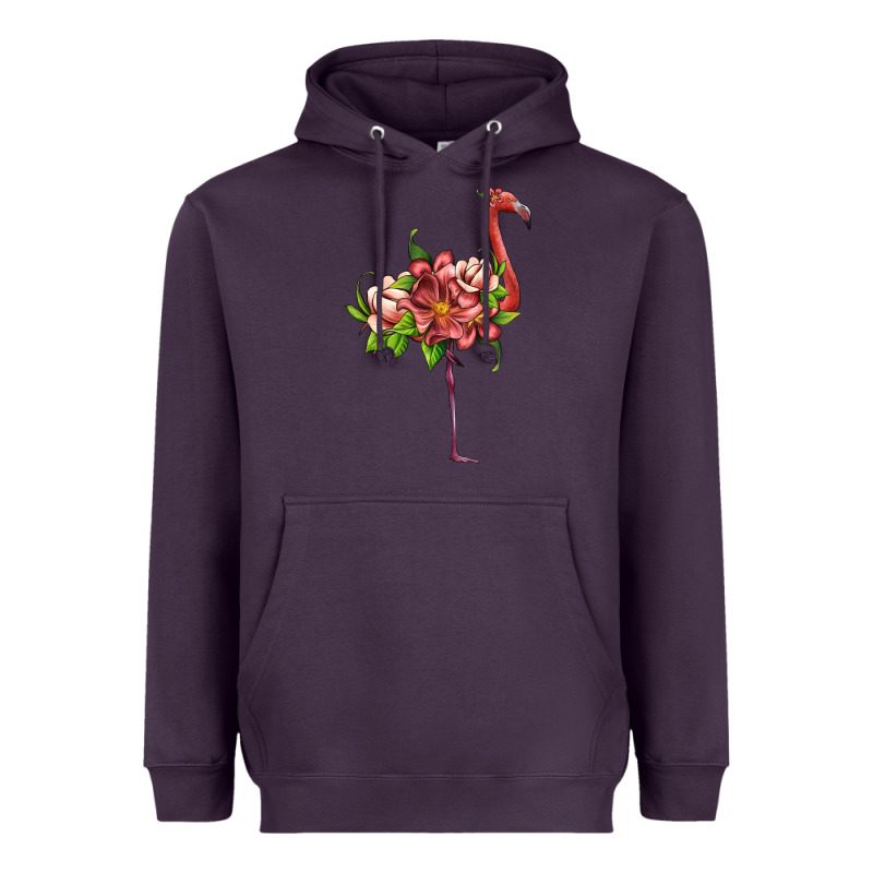 Flamingo With Tropical Flowers Heavyweight Hoodie by Artiststas | Teevron