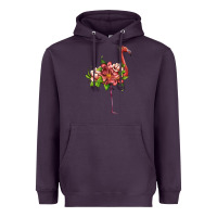 Plum flamingo with tropical flowers Heavyweight Hoodie - Artiststas