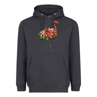 Smoke flamingo with tropical flowers Heavyweight Hoodie - Artiststas