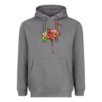Storm flamingo with tropical flowers Heavyweight Hoodie - Artiststas