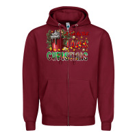 Burgundy afamilytloveschristmas Zipper Hoodie - CowhideDigitalArt