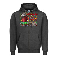 Charcoal Heather afamilytloveschristmas Zipper Hoodie - CowhideDigitalArt