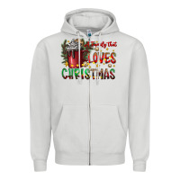 Dove Grey afamilytloveschristmas Zipper Hoodie - CowhideDigitalArt