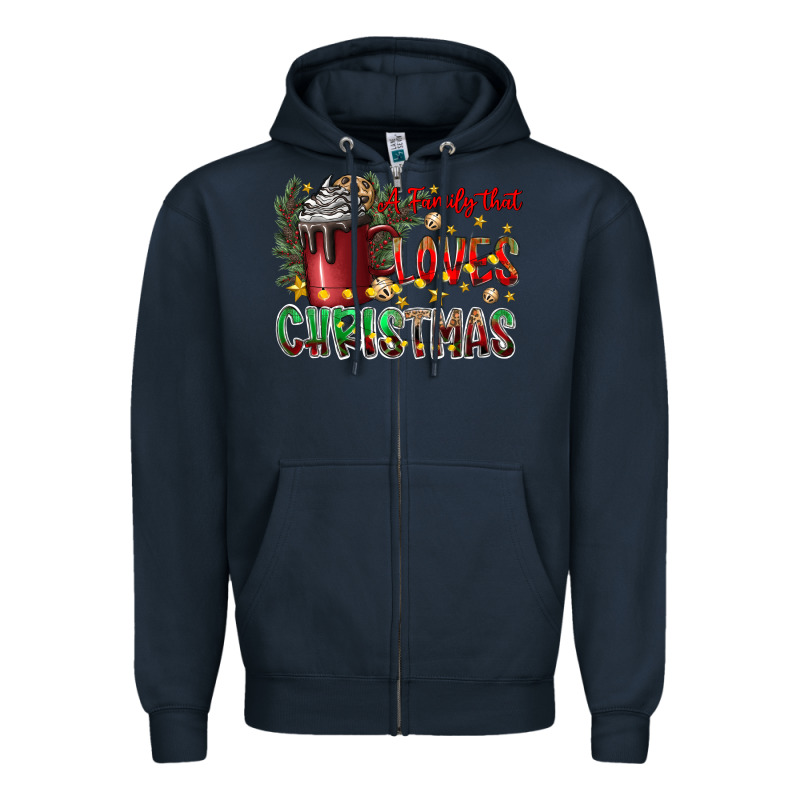 Afamilytloveschristmas Zipper Hoodie by CowhideDigitalArt | Teevron