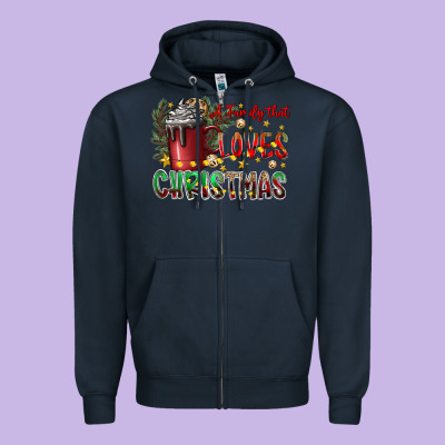 Afamilytloveschristmas Zipper Hoodie Designed By Cowhidedigitalart