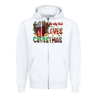 White afamilytloveschristmas Zipper Hoodie - CowhideDigitalArt