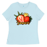 Baby Blue Strawberry Summer Ladies Tee - Bettercallsaul