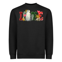 Black christmas penguin love Heavyweight Sweatshirt - FaDigitalArtStudio