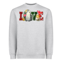 Heather Grey christmas penguin love Heavyweight Sweatshirt - FaDigitalArtStudio