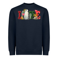 Navy christmas penguin love Heavyweight Sweatshirt - FaDigitalArtStudio