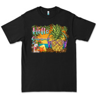 Black hello summer pineapple Premium Tee - BarkalooDesign