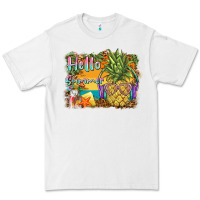 White hello summer pineapple Premium Tee - BarkalooDesign