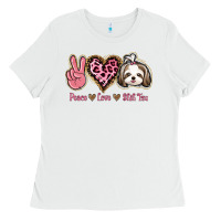 White Peace Love Shih Tzu Ladies Tee - Bettercallsaul