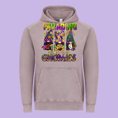 Parading With My Gnomies Mardi Gras Vintage Hoodie Designed By Cowgirlartshop