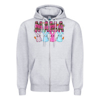 Heather Grey Easter Day Mamaa Zipper Hoodie - CowhideDigitalArt