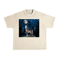 Sandshell wolf howling at the moon Urban Heavy Tee - TumblerDesignByShophia