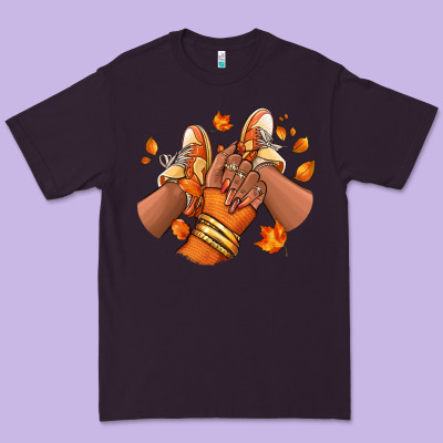 Black Girl Fall Sneakers Premium Tee Designed By Ranaportraitstore