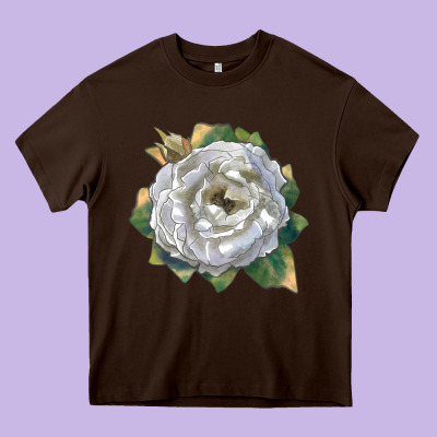 Pillow Fight Rose Heavy Core Tee Designed By Lillyallendesigns