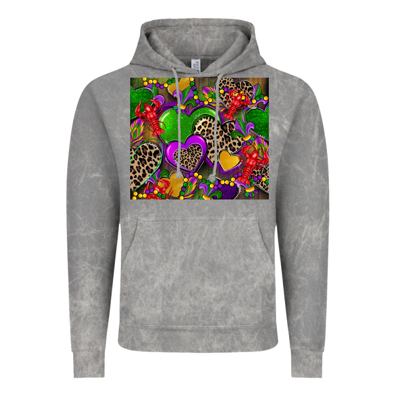 Mardi Gras Hearts Vintage Hoodie by CowGirlArtShop | Teevron