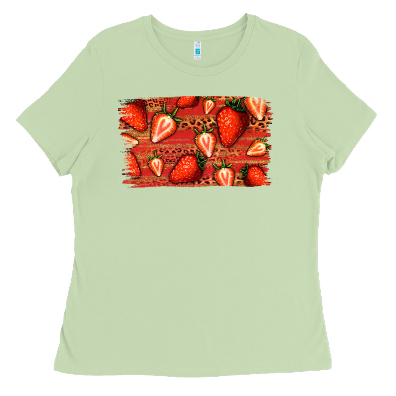 Strawberry Background Ladies Tee by Bettercallsaul | Teevron