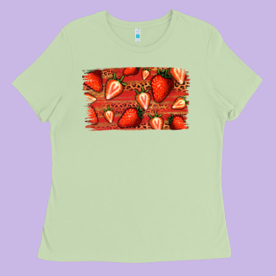 Strawberry Background Ladies Tee Designed By Bettercallsaul