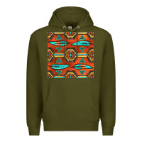 Army Green native american aztec seamless pattern 2 Premium Hoodie - BundleAndBundleShop