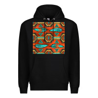 Black native american aztec seamless pattern 2 Premium Hoodie - BundleAndBundleShop